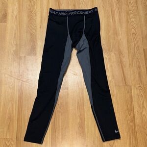 Nike Pro Combat size Medium Dri-Fit compression Black and Gray Tights leggings